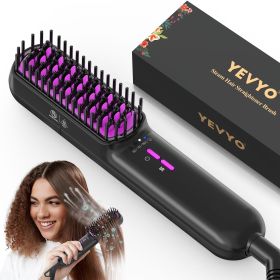 Hair Straightener Brush, Ionic Plus Steam Straightening Brush for Smooth, Anti-frizz Hair, Anti-Scald Ceramic Straightening Comb Hair Straightener Brush, Ionic Plus Steam Straightening Brush for Smooth, Anti-frizz Hair, Anti-Scald Ceramic Straightening Comb