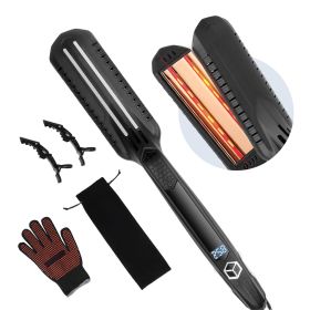 Hair Straightener, 1.5-inch Titanium Flat Iron, Dual Infrared Hair Straightener Flat Iron with LCD Display and 19 Temp Levels - 210 to 450 F Hair Straightener, 1.5-inch Titanium Flat Iron, Dual Infrared Hair Straightener Flat Iron with LCD Display and 19 Temp Levels - 210 to 450 F