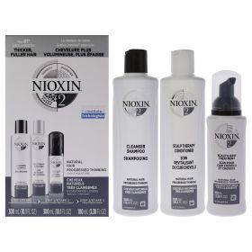System 2 Kit by Nioxin for Unisex - 3 Pc 10.1oz Cleanser Shampoo, 10.1 oz Scalp Therapy Conditioner, 3.38oz Scalp and Hair Treatment System 2 Kit by Nioxin for Unisex - 3 Pc 10.1oz Cleanser Shampoo, 10.1 oz Scalp Therapy Conditioner, 3.38oz Scalp and Hair Treatment